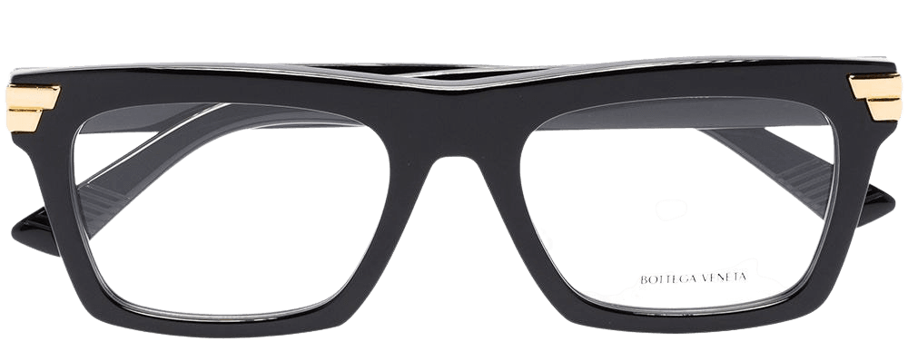 Shop Bottega Veneta Eyewear rectangular-frame glasses with Express Delivery - FARFETCH