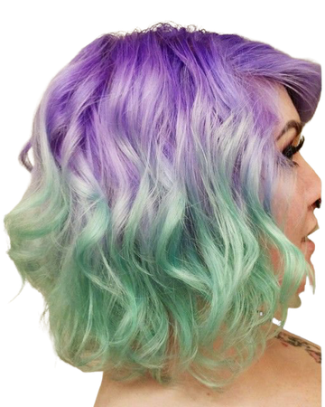 purple and green hair