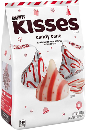 Amazon.com: HERSHEY'S KISSES Candy Cane Flavored, Christmas Candy Bulk Bag, 30.1 oz