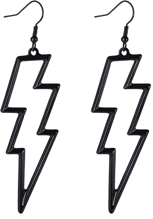 Amazon.com: Lightning Bolt Drop Dangle Earrings For Woman Statement Flash Thunder Hook Earrings Punk Fashion Jewelry (Gold): Clothing, Shoes & Jewelry