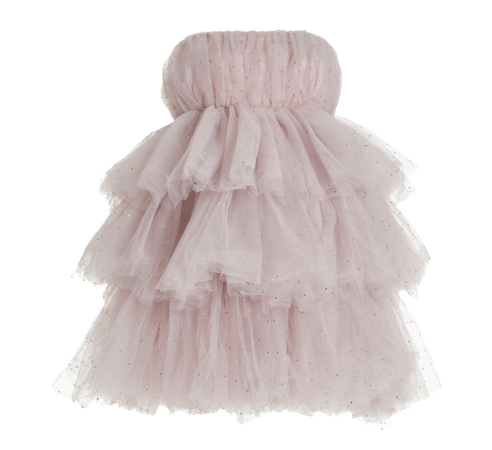 ROTATE Icons Crystal-Embellished Ruffled Tulle Mini Dress