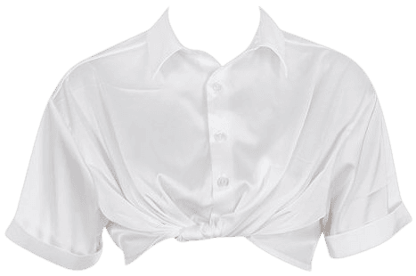 Clothing : Tops : 'Miguela' White Satin Cropped Shirt