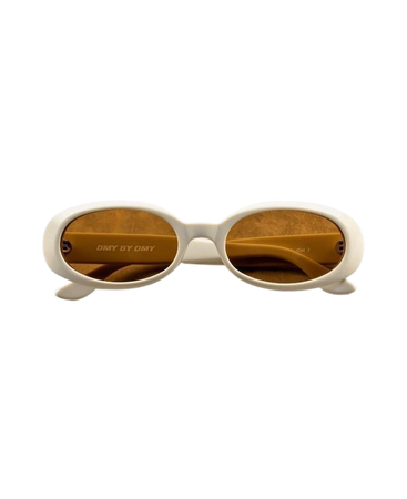 cream frame sunglasses with orange tint