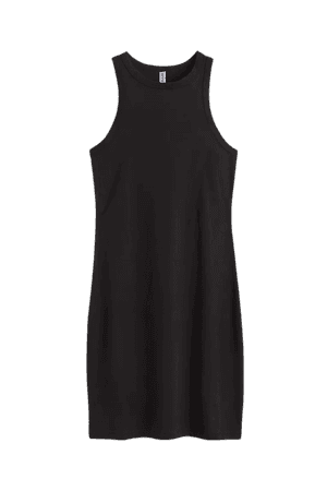 Cotton Bodycon Dress - Black - Ladies | H&M US