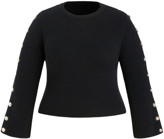 Knit Round Neckline Solid Long Sleeve Top Curve & Plus - Cider