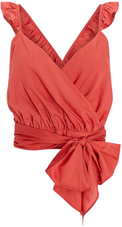 Wrap Front Ruffle Strap Tie Front Cami | Express