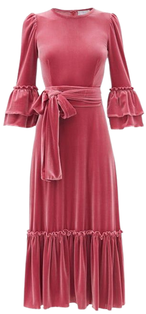 pink velvet dress