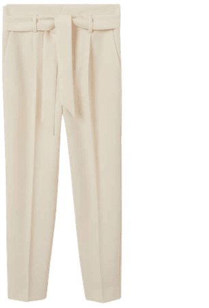 Belt straight-fit pants - Women | Mango USA