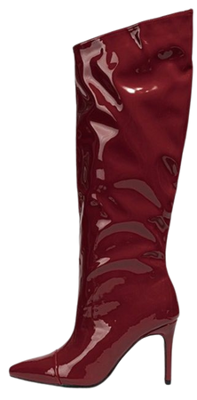 Patent Leather Stiletto Slouchy Calf Boots In DEEP RED | ZAFUL 2023