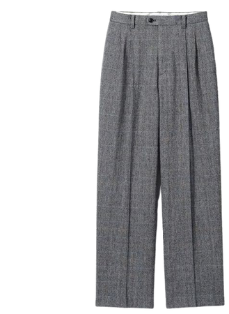 Tweed Wide-Fit Pleated Pants (Ines de la Fressange) | UNIQLO US