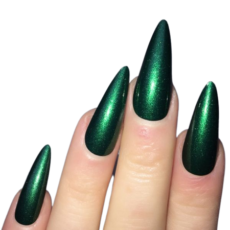 Metallic Green Midi Stiletto – Doobys Nails