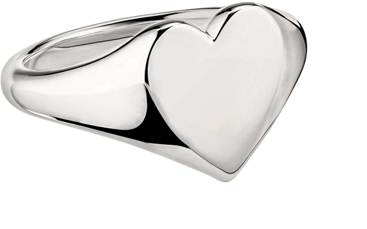 Large Heart Signet Silver | Mejuri