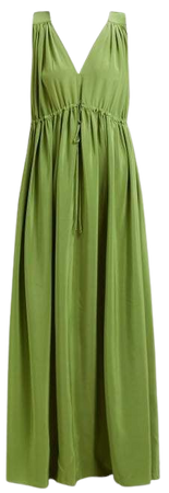 Solaine Silk Maxi Dress - Womens - Green