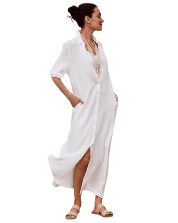 Gauze Maxi Shirt Dress - Women's New Clothing - Tops, Bottoms & Accessories - Chico's