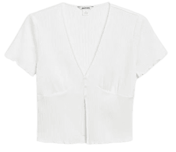 Open front t-shirt - White - T-shirts - Monki WW
