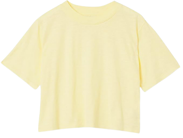 Amazon.com: The Drop Women's Sydney Short-sleeve Cropped Crew Neck T-shirt, Pastel Yellow, XL : Clothing, Shoes & Jewelry