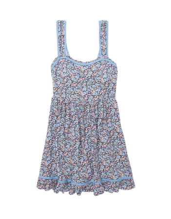 AE Floral Tie-Back Babydoll Mini Dress