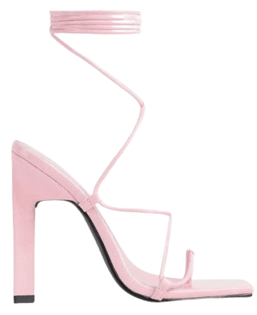ego official pastel pink strap up heels