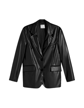 Faux leather blazer - Outerwear - Woman | Bershka
