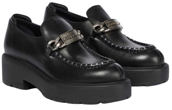 Miu Miu - Chunky leather loafers | Mytheresa