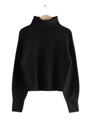 Oversized Cut Out Turtleneck Sweater - Black - Turtlenecks - & Other Stories
