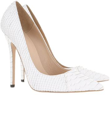 Shoes :'Paris' White Faux Snake Skin Point Toe Heels
