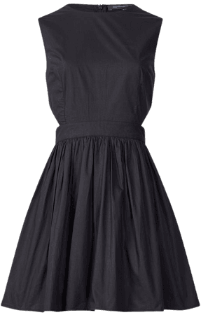 Adelade Organic Poplin Cutout Dress Black– French Connection US