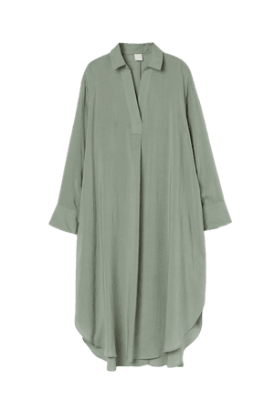 Lyocell-blend Shirt Dress - Sage green - Ladies | H&M US