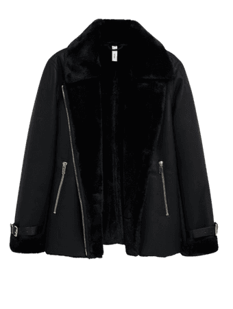 black bikers coat