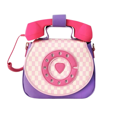 Pink and purple telephone purse
