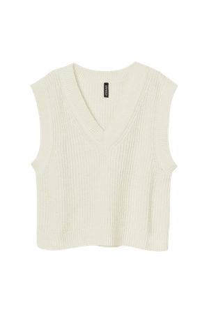 Ribbed Sweater Vest - Cream - Ladies | H&M CA
