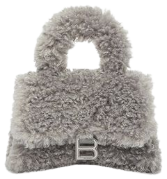 Balenciaga  gray fur hourglass bag