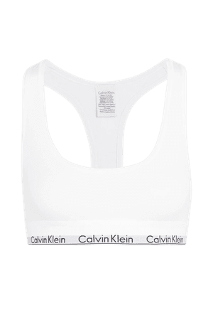 White Modern Cotton stretch cotton-blend soft-cup bra | Calvin Klein Underwear | NET-A-PORTER