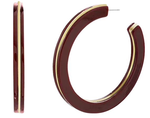 kensie Burgundy Resin Layered Post Hoop Earring & Reviews - Earrings - Jewelry & Watches - Macy's