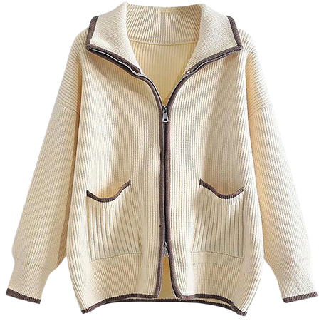 Weekend Loaf Zip Collared Cardigan – COMMENSE