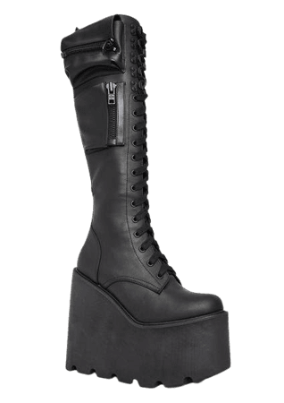 Current Mood Obsidian Platform Boots Black | Dolls Kill