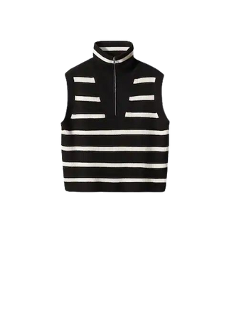 Striped vest with zipper - Women | Mango USA