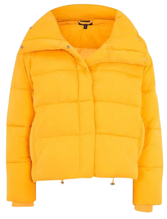 Yellow puffer jacket