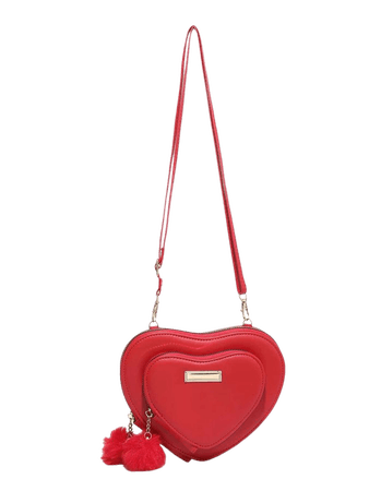 Heart Design Novelty Bag With Pom-pom Bag Charm | SHEIN USA
