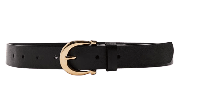 LEATHER BELT WITH OVAL BUCKLE | ZARA United States black