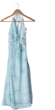 Blue Tie-Dye Dress - Midi Dress - Backless Dress - Lulus