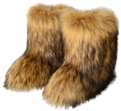 Fluffy Shaggy Faux Fur Warm Snow Winter Boots