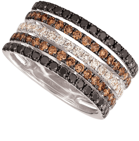 Le Vian Chocolate Layer Cake™ Blackberry Diamonds®, Chocolate Diamonds® & Nude Diamonds® Statement Ring (1-5/8 ct. t.w.) in 14k Rose, Yellow or White Gold & Reviews - Rings - Jewelry & Watches - Macy's