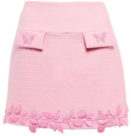 Blumarine - Embroidered wool miniskirt | Mytheresa