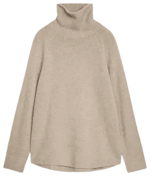 Raglan-Sleeve Cashmere Roll-Neck Jumper - Beige - Knitwear - ARKET DK
