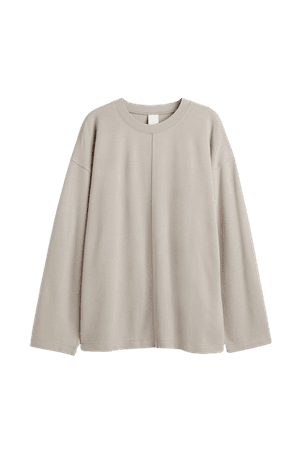 Long-sleeved Top - Light taupe - Ladies | H&M US
