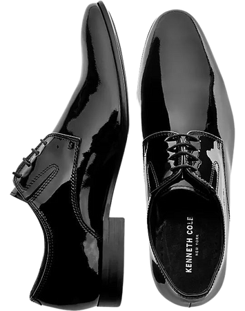 Kenneth Cole Mix-Er Black Patent Oxford Dress Shoes