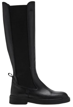 KYLIA Black Leather Knee High Chelsea Boot | Women's Boots – Steve Madden