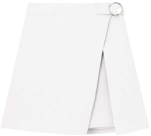 Ring Buckle Faux Wrap Mini Skirt ($25)