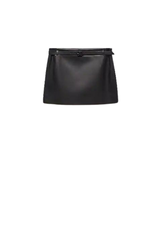 Belted faux leather miniskirt - Women | Mango USA